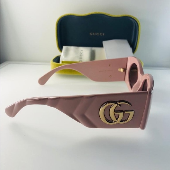 Runway- NEW🔥GUCCI Pink Gg0810s 003 New Square-frame Injection Sunglasses - Picture 11 of 16
